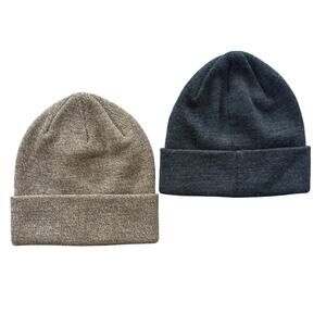 Gap Adult Unisex Beanies NWOT Lot Of 2 Tan And Gray